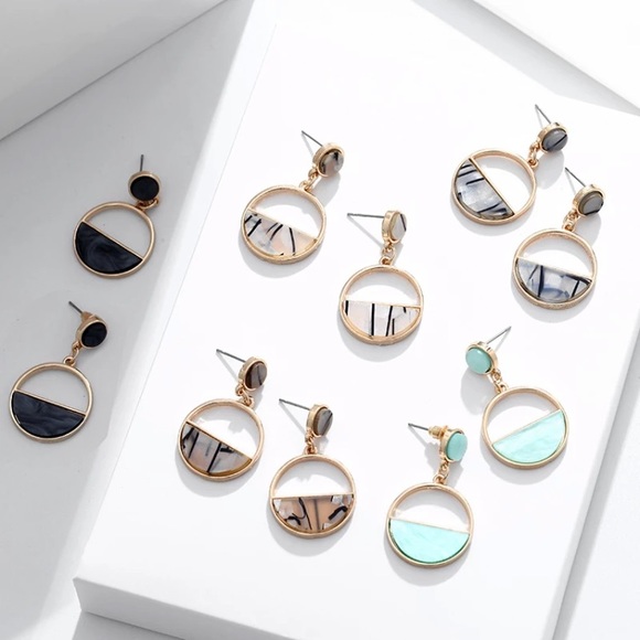 “Round & Round” Marble Resin Drop Festival Earring - Picture 11 of 11